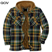 Load image into Gallery viewer, Men Thick Cotton Plaid Long-sleeved Loose Hooded Jacket
