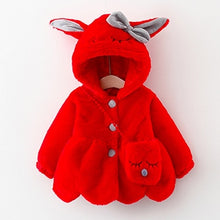 Load image into Gallery viewer, Cute Rabbit Ears Plush Baby Jacket
