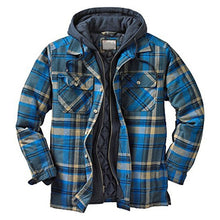 Load image into Gallery viewer, Men Thick Cotton Plaid Long-sleeved Loose Hooded Jacket
