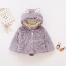 Load image into Gallery viewer, Cute Rabbit Ears Plush Baby Jacket
