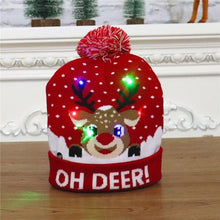 Load image into Gallery viewer, Knitted LED Christmas Hat  Beanie
