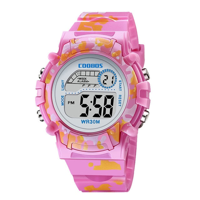 Camouflage Kids Watches LED Waterproof
