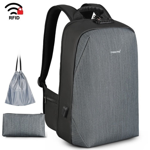 Anti theft TSA Lock 15.6inch USB Charging Laptop Backpack
