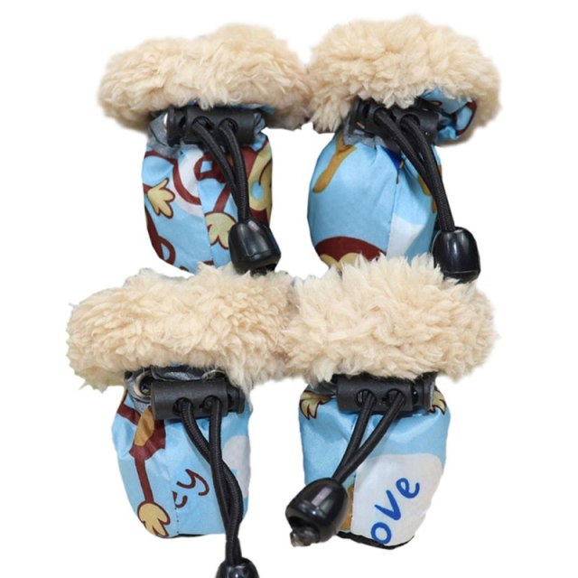 4pcs/set Waterproof Winter Warm Pet Dog Shoes