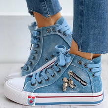 Load image into Gallery viewer, Womens Canvas Chic High Top Denim Leisure Shoes
