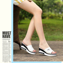 Load image into Gallery viewer, Women&#39;s Wedges Leather Sandals Platform Shoes
