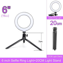 Load image into Gallery viewer, 6/10/12 Inch Dimmable LED Selfie Ring
